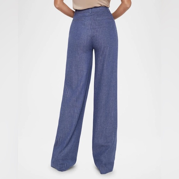 L'AGENCE Blue Pinstripe Trousers - Picture 7 of 9